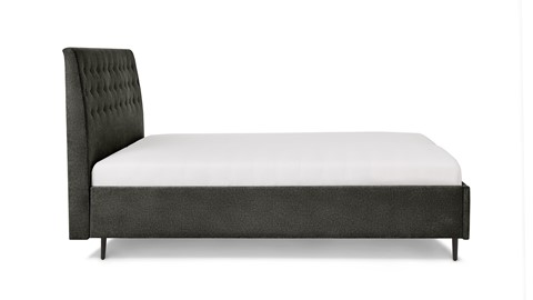 Bed Luxe met hoofdbord Button, antraciet