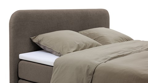 Boxspring Round vlak met gestoffeerd matras, antraciet