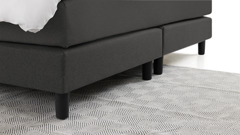 Boxspring Illinois vlak met gestoffeerd matras 2-persoons, donkergrijs