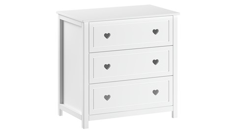 Commode Amori met 3 laden, wit