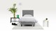 Boxspring Illinois vlak met Bridge matras 1-persoons, lichtgrijs