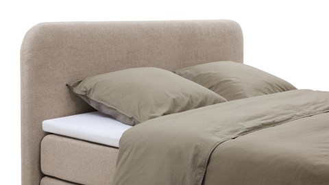 Boxspring Round vlak met gestoffeerd matras, taupe