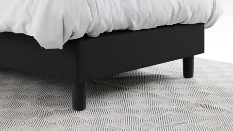 Boxspring Illinois vlak met Bridge matras 1-persoons, zwart
