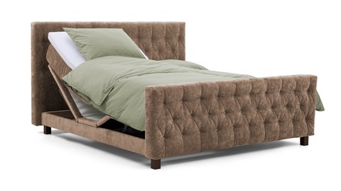 Box Diamond verstelbaar met gestoffeerd matras, taupe