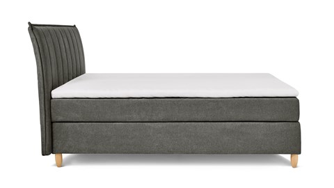 Boxspring Edge vlak met gestoffeerd matras, antraciet