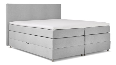 Opbergboxspring Square met gestoffeerde matras., grijs