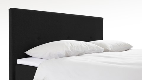 Boxspring Illinois vlak met gestoffeerd matras 2-persoons, zwart