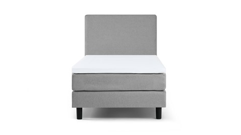 Boxspring California vlak met gestoffeerd matras 1-persoons, lichtgrijs