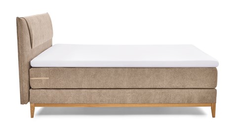 Boxspring Nove vlak met gestoffeerde matras, creme