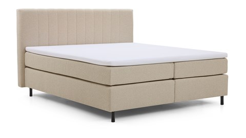 Boxspring Stripe vlak met gestoffeerd matras, desert