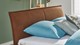 Bed Space met lederlook hoofdbord en opbergladen, eiken + bruin