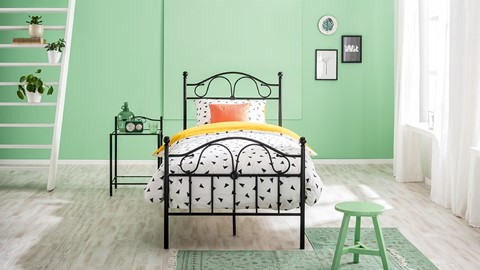 Bed Quincy, zwart