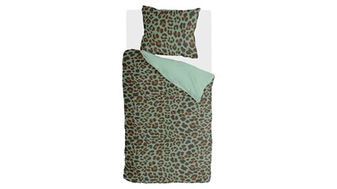 Dekbedovertrek Lazy Leopard, groen