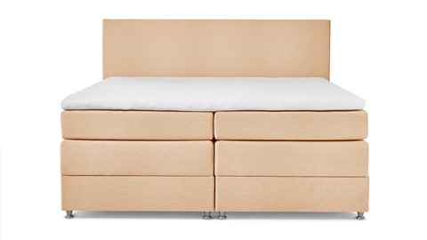 Opbergboxspring Square met gestoffeerd matras, europa beige