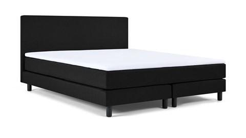 Boxspring California vlak met gestoffeerd matras 2-persoons, zwart