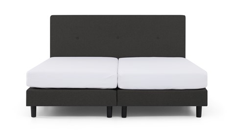 Boxspring Illinois vlak met Bridge matras 2-persoons, donkergrijs
