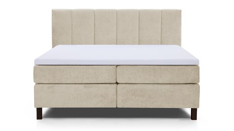 Boxspring Cloud vlak met gestoffeerd matras, beige