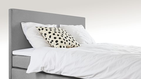 Box Alaska vlak met gestoffeerd matras 2-persoons, lichtgrijs