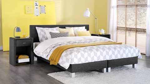 Box Kerry Deluxe vlak met polyether matras, charcoal