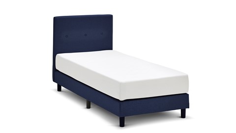 Boxspring Illinois vlak met Bridge matras, blauw