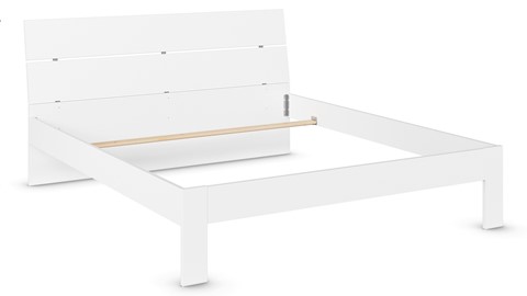 Bed Nori met hoofdbord, alpine wit