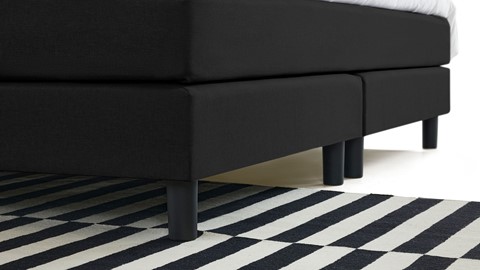 Box Alaska vlak met gestoffeerd matras 2-persoons, zwart