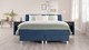 Boxspring Morero vlak met gestoffeerd matras, blauw
