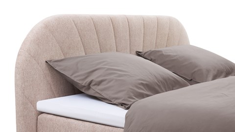 Boxspring Scallop vlak met gestoffeerd matras, pale