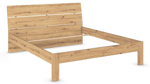 Bed Nori met hoofdbord, artisan eiken