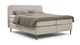 Boxspring Round vlak met gestoffeerd matras, natural
