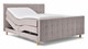 Boxspring Grid verstelbaar met gestoffeerd matras en voetbord, grijs