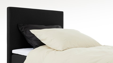 Boxspring Boston vlak met gestoffeerd matras, zwart