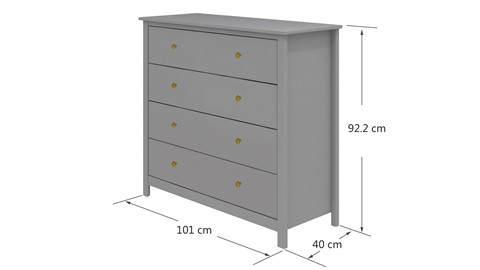 Commode Luna 4 laden, grey