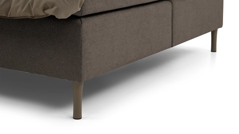 Boxspring Round vlak met gestoffeerd matras, antraciet