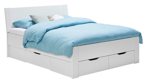 Bed Space met hoofdbord en opbergladen, wit