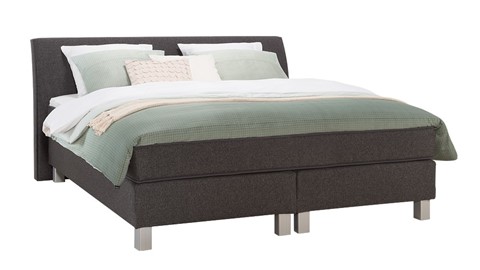 Boxspring Morero vlak met gestoffeerd matras, antraciet