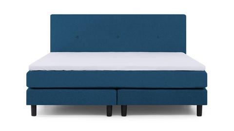 Boxspring Illinois vlak met gestoffeerd matras 2-persoons, blauw