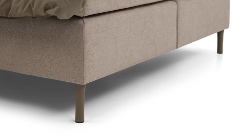 Boxspring Round vlak met gestoffeerd matras, taupe