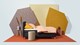 Boxspring Round vlak met gestoffeerd matras, zwart