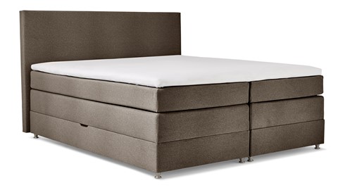Opbergboxspring Square met gestoffeerd matras, europa lichtgrijs