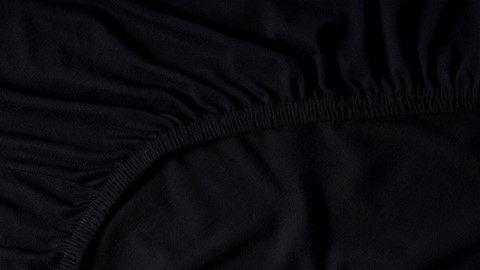 Hoeslaken Jersey splittopper, zwart