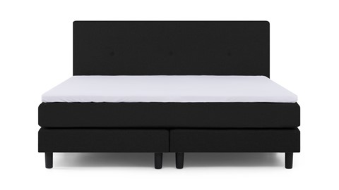 Boxspring Illinois vlak met gestoffeerd matras 2-persoons, zwart
