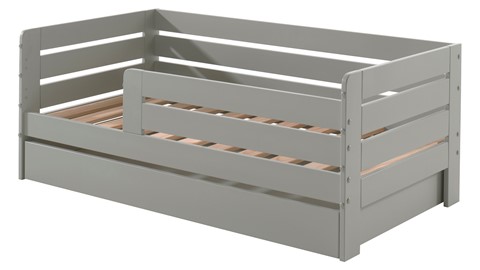 Babybed Toddler met bedlade, grijs