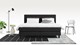 Boxspring California vlak met gestoffeerd matras 2-persoons, zwart