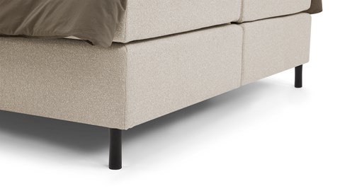 Boxspring Stripe vlak met gestoffeerd matras, beige
