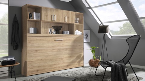 Opklapbed Albero met bovenbouw, eiken