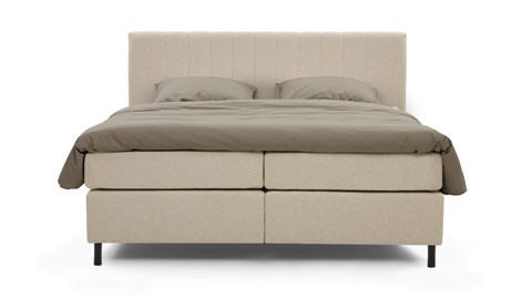 Boxspring Stripe vlak met gestoffeerd matras, desert