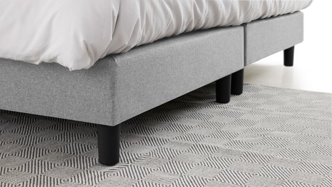 Boxspring Illinois vlak met Bridge matras 2-persoons, lichtgrijs