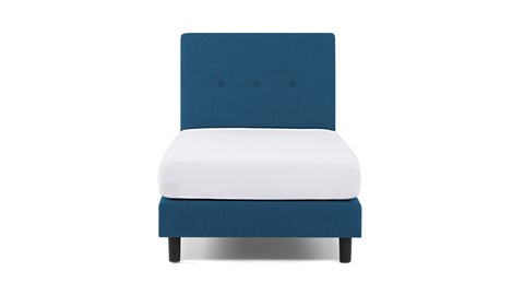 Boxspring Illinois vlak met Bridge matras 1-persoons, blauw