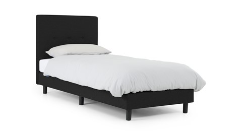 Boxspring Illinois vlak met Bridge matras 1-persoons, zwart